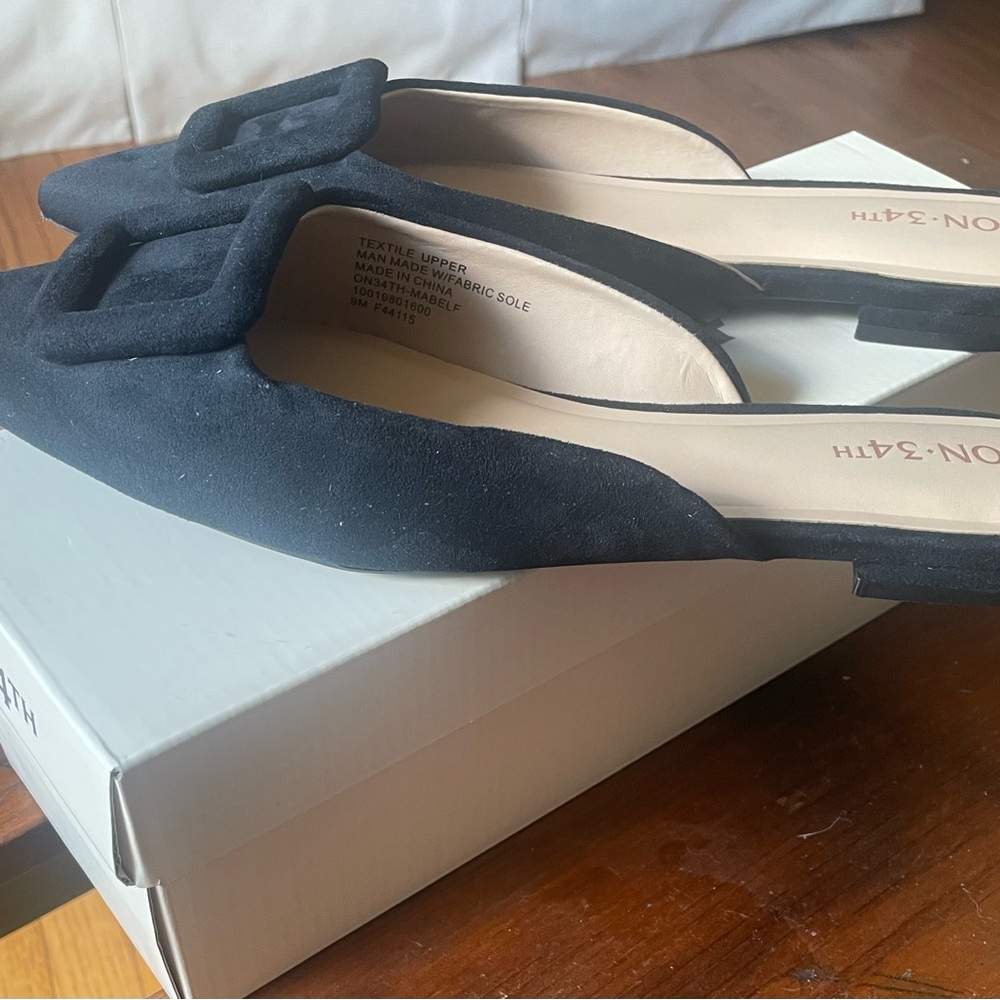 On 34 th black buckle mules - Picture 3 of 5